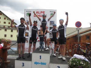 Boven op Alpe d'Huez